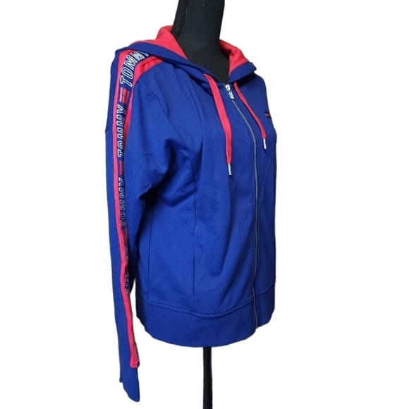 NWT Tommy Hilfiger Sport Deep Blue and Red Zip Up Jacket Size Large - Picture 4 of 7
